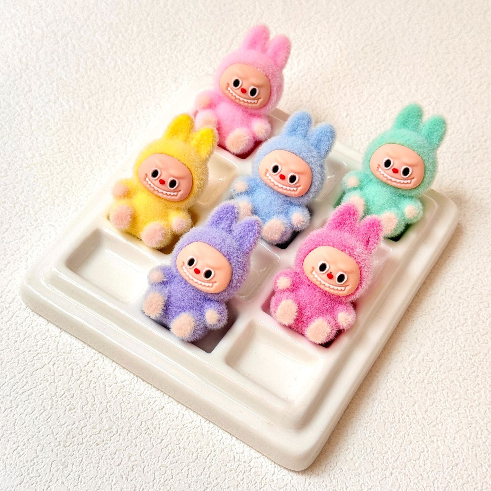 Wholesale 10pcs Cartoon flocking sitting beads OLY Exclusive